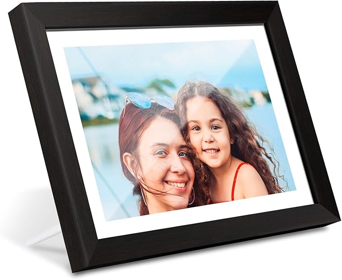 AEEZO Digital Picture Frame 10.1 Inch 1280x800 IPS Touch Screen WiFi Smart Digital Photo Frame with 16GB Storage, Auto-Rotate Easy Setup to Share Photos or Videos via AiMOR APP, Wall Mountable Black