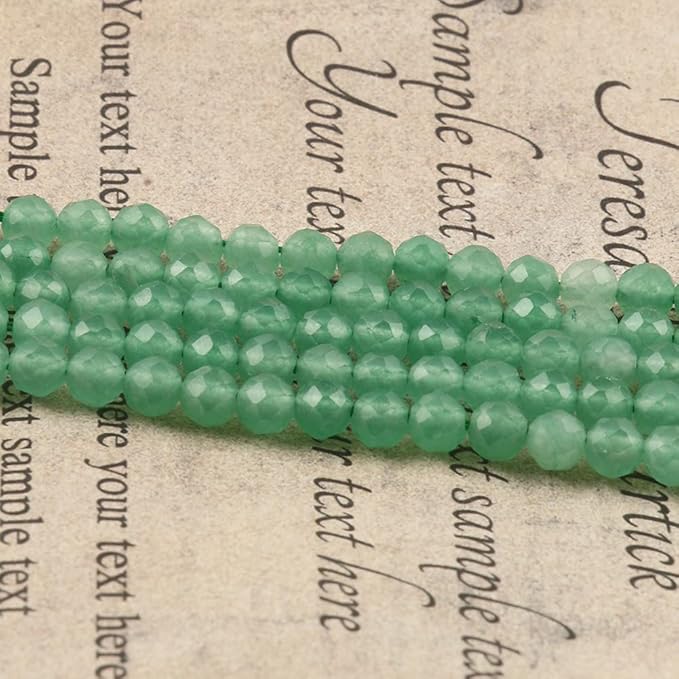 Song Xi 90pcs 4mm Natural Green Aventurine Gemstone Beads Faceted Round Loose Stone Beads for Jewelry Making