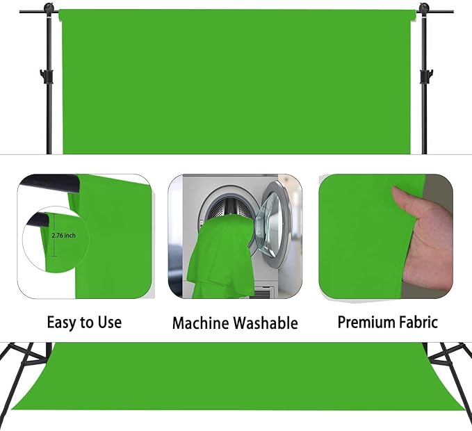 Green Screen Backdrop, Product Photo Backdrop for Photoshoot, Photography Background for Streaming Video Studio 10FTx20FT