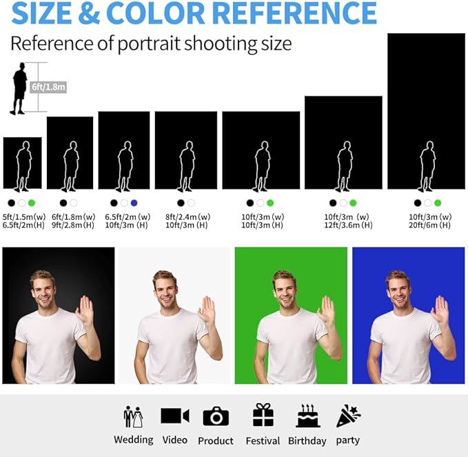 HEMMOTOP White Photo Backdrop, 6x9 ft White Background for Photography, Seamless Screen Backdrops for Photoshoot, Easter, Birthday Party, Video Recording, Photos, Projector (Backdrop only)