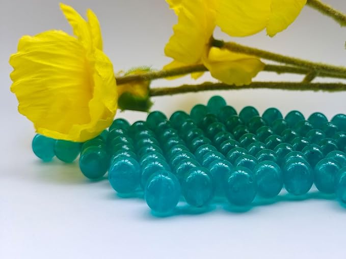 Stone Beads 6mm 140pcs Lake Blue Chalcedony Beads Round Loose Gemstones Beads for Bracelet Necklace Jewelry Making (6mm, 60617 Lake Blue Chalcedony)