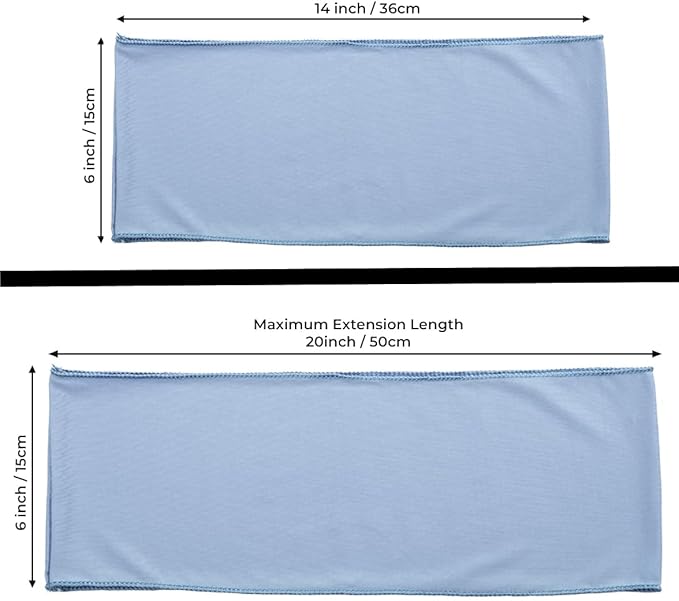 MDS Pack of 200 Spandex Chair Sashes Bows Elastic Stretch Dining Chair Bands Ties Without Slider Buckle Universal fits for Wedding Baby Shower Birthday Party Banquet Event Decoration - Baby Blue