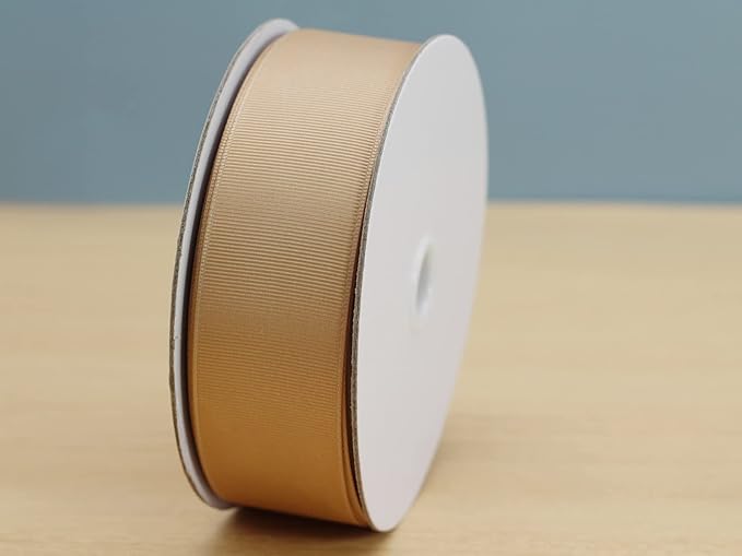 Jesep One Roll 50 Yards Khaki Soild Grosgrain Ribbon 1-1/2 inch Boutique Gift Wrapping Package Ribbon, DIY Crafts Bow Hair Headband Accessories Assorted Ribbon #835 (38mm)