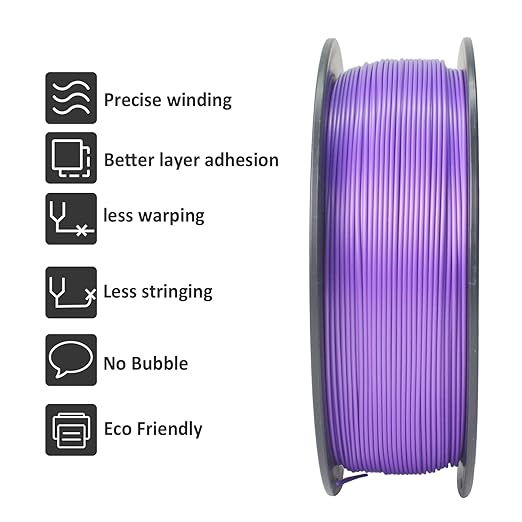 Geeetech Purple PLA 3D Printer Filament, 1kg Spool (2.2lbs), Upgrade Tidy Winding Tangle-Free, 1.75mm Dimensional Accuracy +/- 0.02 mm, 3D Printing Filament Fits for Most FDM 3D Printers
