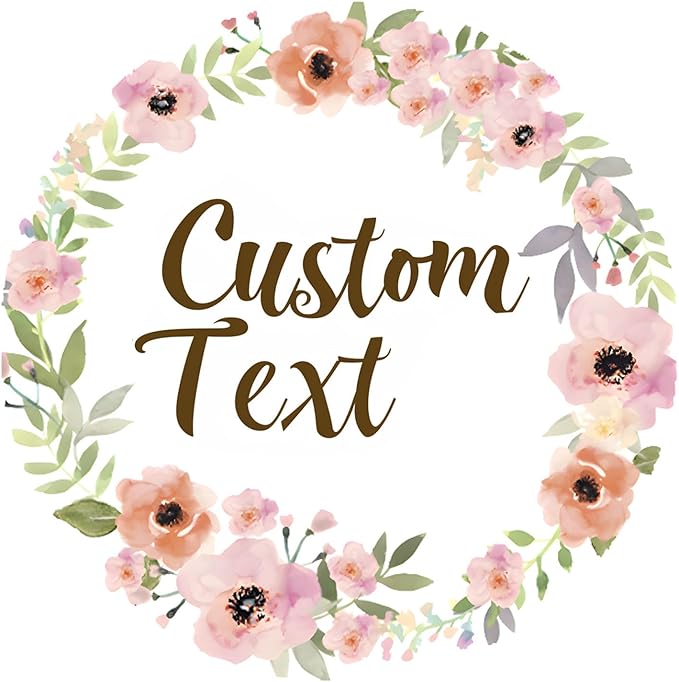 Premium Custom Stickers Labels - Personalized Stickers for Businesses Logo and Name. Birthday Pets and Label Product Boxes Wedding Favors Waterproof Labels (wreath 10, 3 inch)