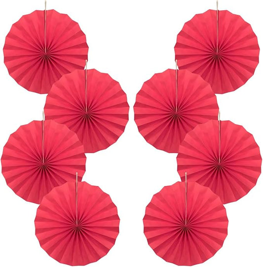 Red Birthday Decorations,DIY Red Paper Fans Hanging Decoration ,Party Supplies Party Fans 12in, Wedding Graduation Events Accessories 30 Color DIY Set （Red）