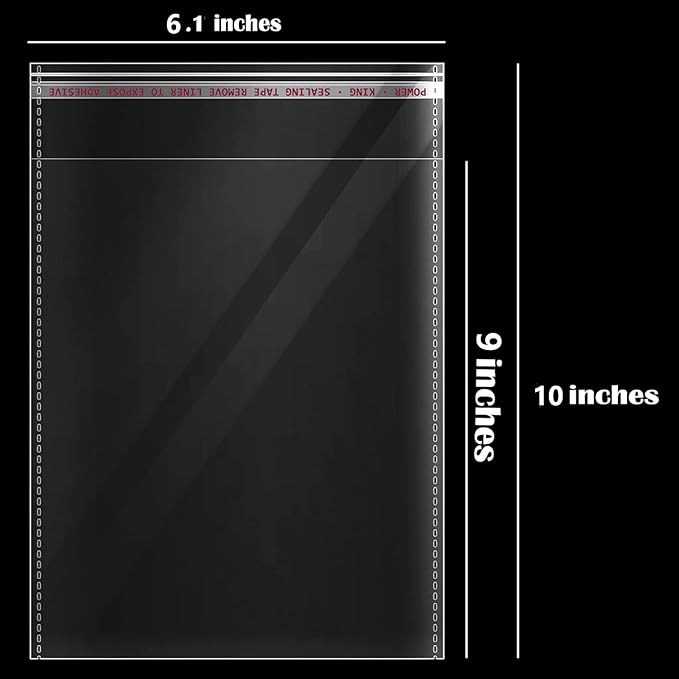 Self Sealing Cellophane Bags,6x9 Inches 50 Pcs Clear Cookie Bags Resealable Cellophane Bag for Packaging Gifts,Cookies,Favors,Products,Candy