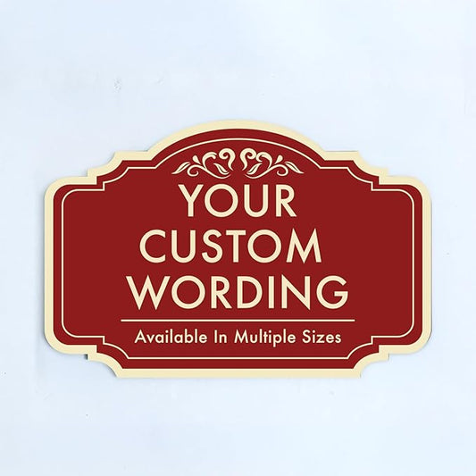 Custom Decorative Outdoor Metal Sign - Personalized Aluminum Driveway Waterproof Sign Made in USA - Design 2 Red Brick 24x18 In
