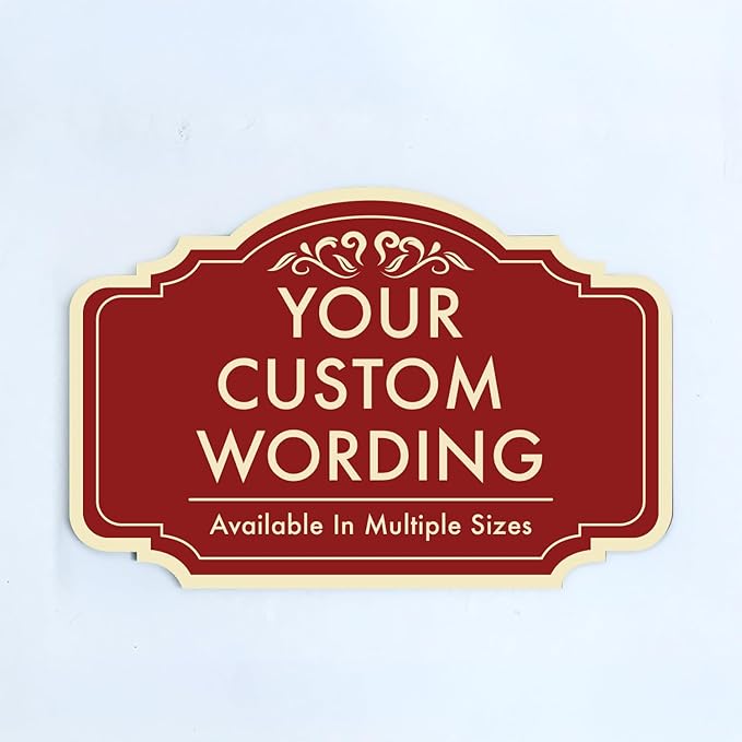 Custom Decorative Outdoor Metal Signs - Personalized Aluminum, Driveway Signs - Design 2 Red Brick, 18x12 In, Waterproof, Made In USA