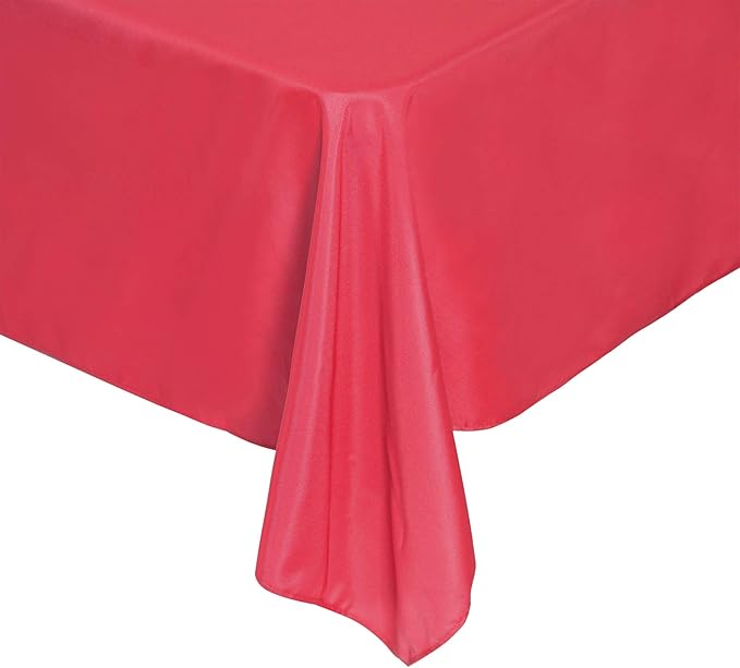 Rectangle Tablecloth 90x156 inch Washable Polyester Fabric Table Cloth for Wedding Party Dining Banquet Decoration（90x156, Red）