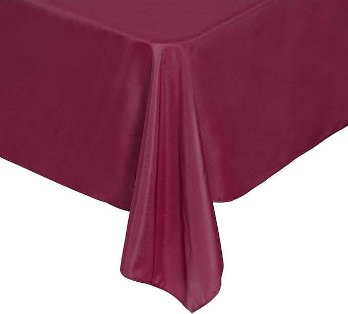 Rectangle Tablecloth 60x102 inch Washable Polyester Fabric Table Cloth for Wedding Party Dining Banquet Decoration（60x102, Burgundy）