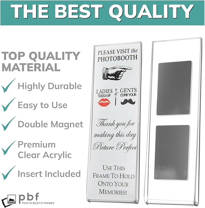 PBF Photo Booth Frames 2x6 Magnetic Picture Frames for Refrigerator | Clear Acrylic Frames for Photo Strips | Photo Holders for Fridge, Locker, Sign Holder (200-Pack)