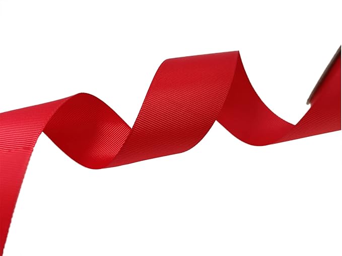 Jesep One Roll 50 Yards Soild Grosgrain Ribbon Boutique Gift Wrapping Package Ribbon, DIY Crafts Bow Hair Headband Accessories Assorted Ribbon#235(1 1/2" 38mm, Red)