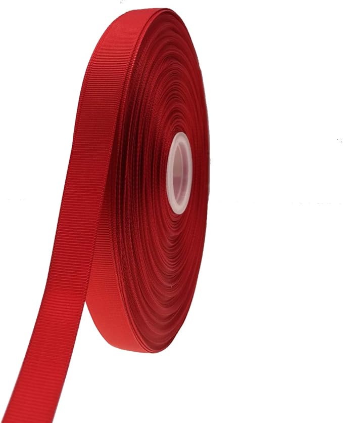Jesep One Roll 100 Yards 3/4" Soild Grosgrain Ribbon Boutique Gift Wrapping Package Ribbon, DIY Crafts Bow Hair Headband Accessories Assorted Ribbon#235 (3/4" 20mm, Red)
