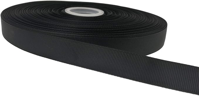 Jesep One Roll 100 Yards 3/4" Soild Grosgrain Ribbon Boutique Gift Wrapping Package Ribbon, DIY Crafts Bow Hair Headband Accessories Assorted Ribbon#30 (3/4" 20mm, Black)