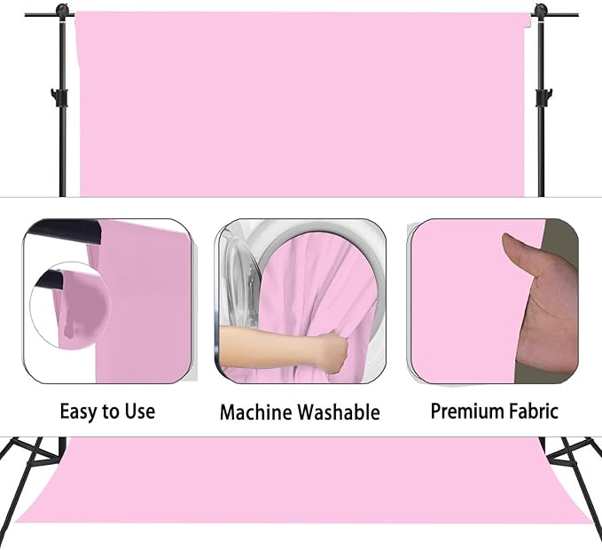 Pink Photography Backdrops, Photo Booth Video Shooting Photo Backdrop, Portrait Background for Photography, Photo Studio Pink Backdrops for Photoshoot 6x9ft