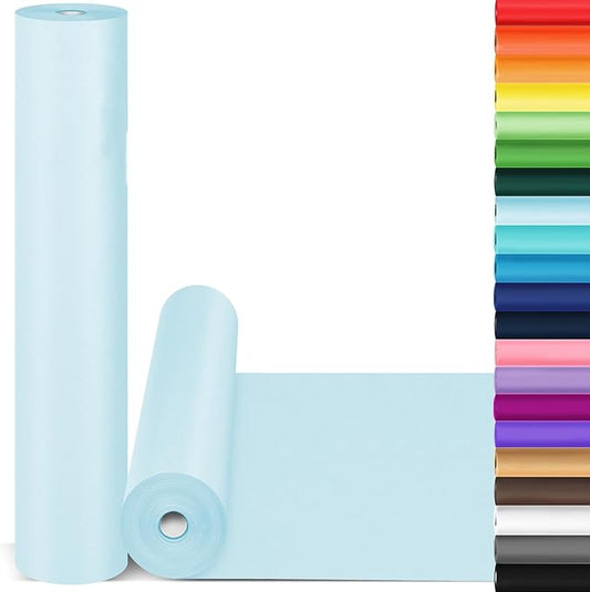 Wrapping Paper, 15"x900" Light Blue Bulletin Board Construction Art Coloring Decorative Craft Paper Roll, Perfect for Easter, Father’s Day, Birthday, Baby Shower, Wedding, Bouquet Flower Gift Wrap