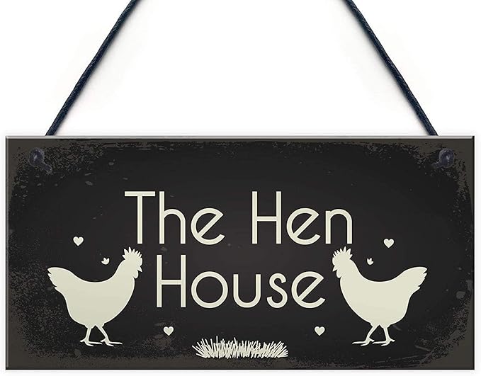 Rustic Wooden Signs The Hen House Wood Plaque Signs Chicken Cock Coop Egg Garden Gift Sign Wall Art Decor Kitchen Cafe Pub Decor Gift 6x12 INCH