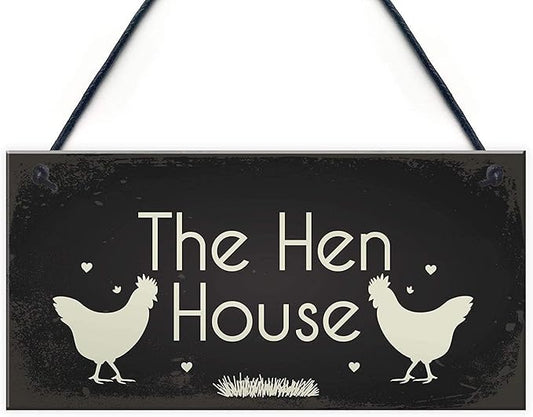 Rustic Wooden Signs The Hen House Wood Plaque Signs Chicken Cock Coop Egg Garden Gift Sign Wall Art Decor Kitchen Cafe Pub Decor Gift 6x12 INCH