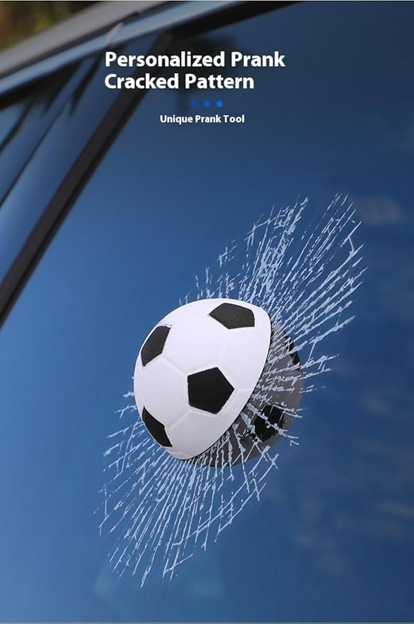 Car 3D elf Ball car Sticker, car Window Funny Creative Decorative Sticker(18cmx18cmx3cm) (Yellow Football)