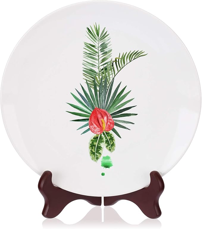 Tatuo 4 Packs Wooden Display Stand Decorative Plate Stands for Display Picture Frame Holder Easels(Red,6 Inch)