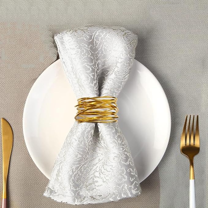 Gold Napkin Rings - 24 PCS Metal Napkin Rings(Twisted Wire) Napkin Holders Buckles for Family Dinner, Wedding, Party,Table Decorations
