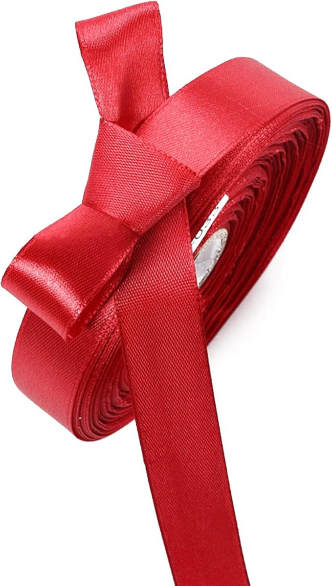 5/8 Inch Burgundy Satin Ribbon 50 Yards Solid Fabric Ribbons for Gift Wrapping, Crafts and DIY Projects, Bows Making, Wedding, Party, Holiday Decor
