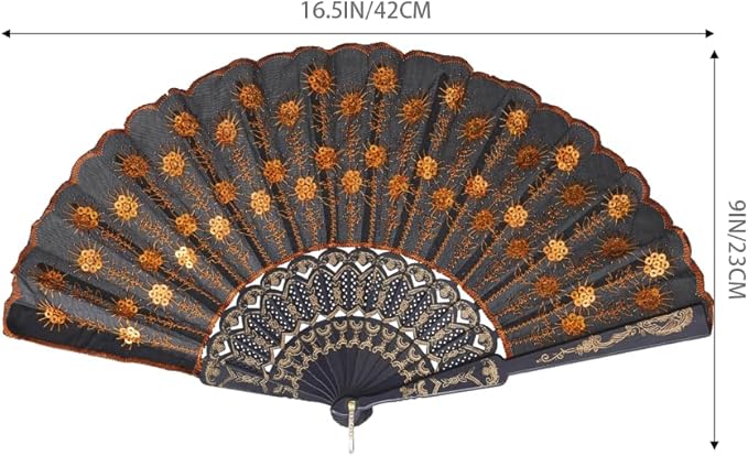 QIRMIZI 30 Pack Fabric Folding Handheld Fans, Perfect for Weddings, Parties, and Dancing,Orange