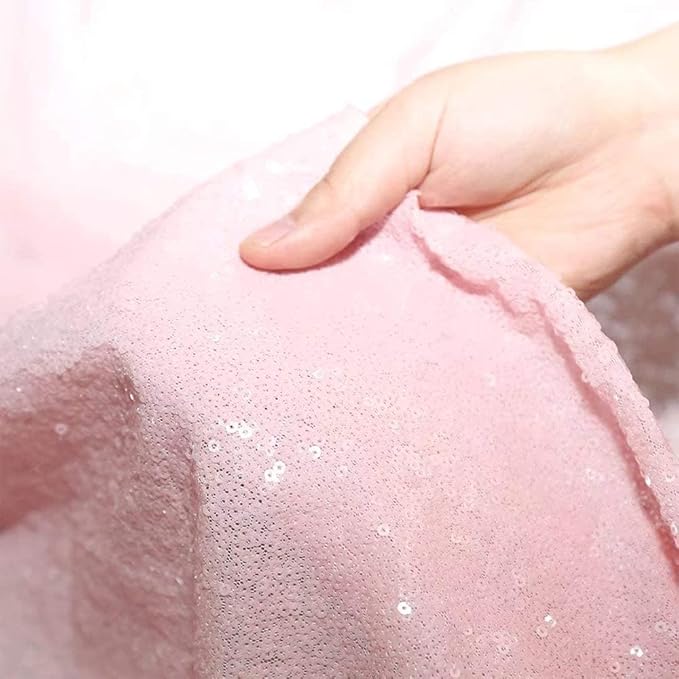 Pink Sequin Backdrop Curtains 4 Panels 2FTx8FT Glitter Pink Drapes Photo Backdrop Party Wedding Baby Shower Curtain Sparkle Photography Background