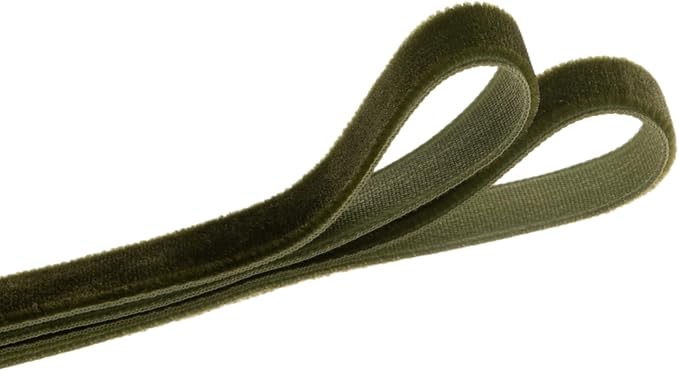 Vintage Moss Green Velvet Ribbon Christmas Ribbon for Gift Wrapping Crafts Christmas Tree Ornaments Garland Decorations, 5/8 Inch X 25Yd