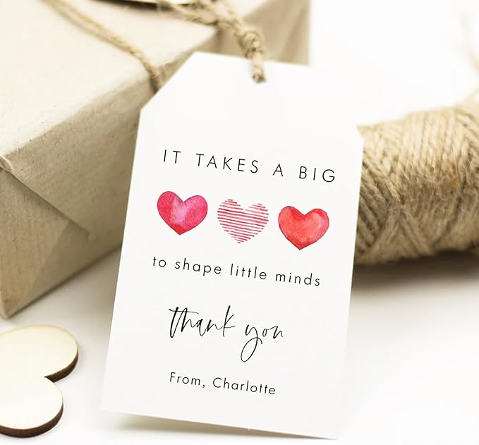 Custom 2.3x1.5 inch 60pack Gift Tags with Strings,Personalized Thank You Tags Party Decoration Paper Gift Labels for Birthday Wedding Favor Baby Shower Floral Hang Tag Hangtag