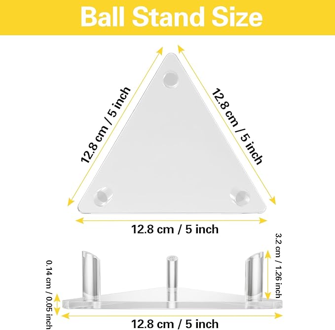 Ball Display Stand with Card Display Stand, Transparent Acrylic Sleek Holder for Different Size Basketball, Soccer Ball, Football, Small Easel Holder Stand for Trading Card Holder-1 Pack