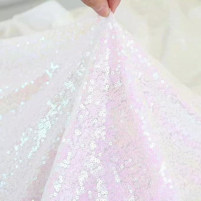 Iridescent Sequin Backdrop Curtains 4 Panels 2FTx8FT Wedding Photo Backdrop Glitter Birthday Bridal Party Curtains Sparkle Background Drapes Parties Decor Curtains