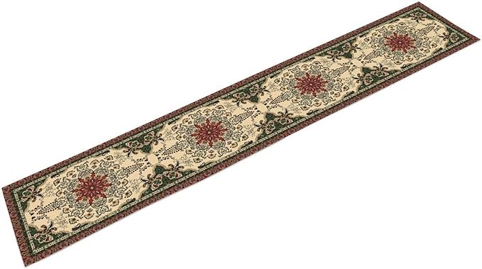 Vintage Paisley Bohemian Table Runner Beige Red Rustic Farmhouse Home Kitchen Table Dining Coffee Room Garden Party Wedding Decor 13x72in