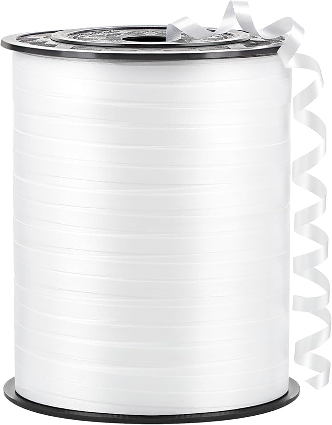 500 Yards White Curling Ribbon-Balloon String-Balloon Ribbon Roll for Party Decoration, Gift Wrapping, Wedding, Art Crafts, Florist Flower