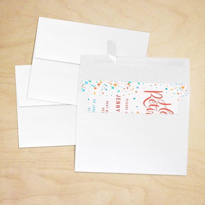 LUXPaper A7 Invitation Envelopes | Peel & Press | 5 1/4" x 7 1/4" | Crystal Metallic | 80lb. Text | 50 Qty