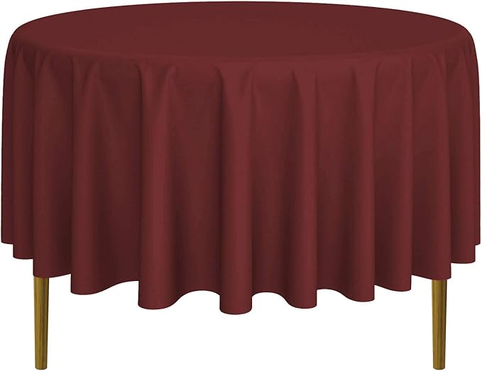 Lann's Linens - 10 Premium 90" Round Tablecloths for Wedding/Banquet/Restaurant - Polyester Fabric Table Cloths - Burgundy