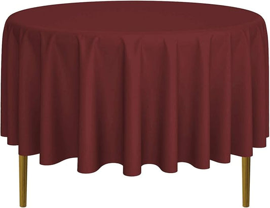 Lann's Linens - 10 Premium 90" Round Tablecloths for Wedding/Banquet/Restaurant - Polyester Fabric Table Cloths - Burgundy