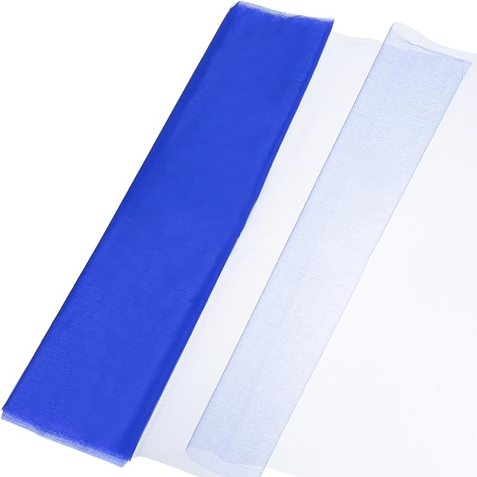 uxcell 19" by 5.5 Yard Tulle Fabric Backdrop Curtains for DIY Tutu Skirt Shower Decor Wedding Crafts Birthday Party Supplies, Sapphire