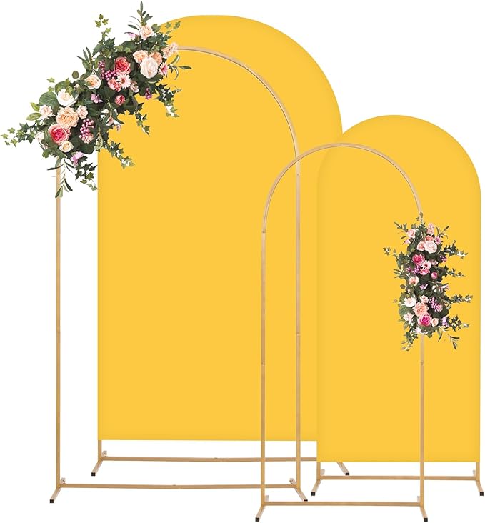 Metal Arch Backdrop Stand and Cover Set, 7.2FT, 6FT Party Backdrop, Easy to Assemble, Backdrop Stand for Parties, Birthday, Baby Shower