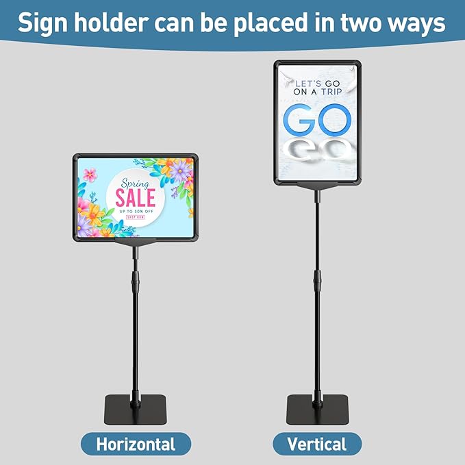 Sign Holder Stand 8.5 x 11,Sign Stand for Display,Table Sign Holders,Suitable for indoor use,Adjustable Sign Holders For Table Top
