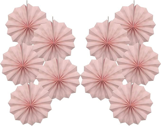 Pink Birthday Decorations,DIY Pink Paper Fans Hanging Decoration ,Party Supplies Party Fans 8in, Pink Christmas,Wedding Graduation Events Accessories 30 Color DIY Set (Baby Pink)