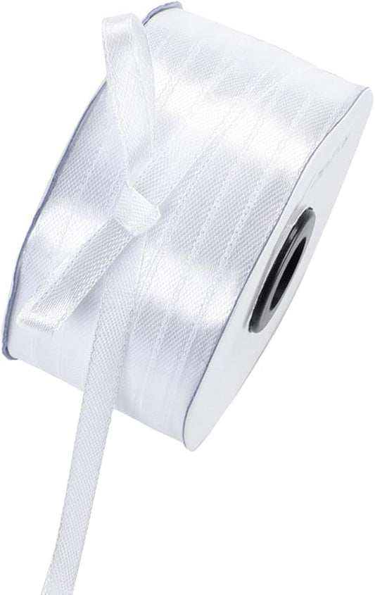 1/4" x 230 Yards White Satin Ribbon Single Faced Bulk Fabric Ribbons for Gift Wrapping, Crafting and DIY Projects, Hair Accessories, Tiny Bows