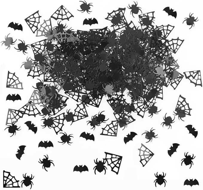 Halloween Confetti Black Spider Web Spider Bat Shaped Confetti Sprinkles for Table Scatter Holiday Party Decorations Supplies