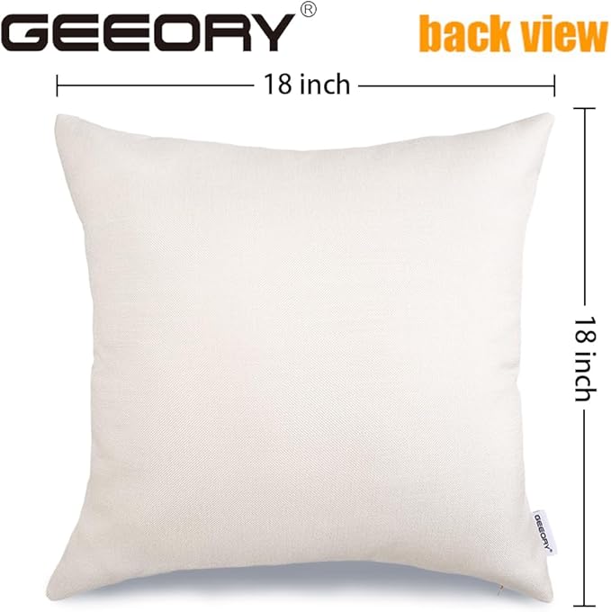 GEEORY Winter Christmas Throw Pillow Covers 18 x 18 Inch Set of 4, Xmas Trees Snowflake Snowman Joy Plaid Holiday Farmhouse Decorative Cushion Cases for Home Decoration G582-18