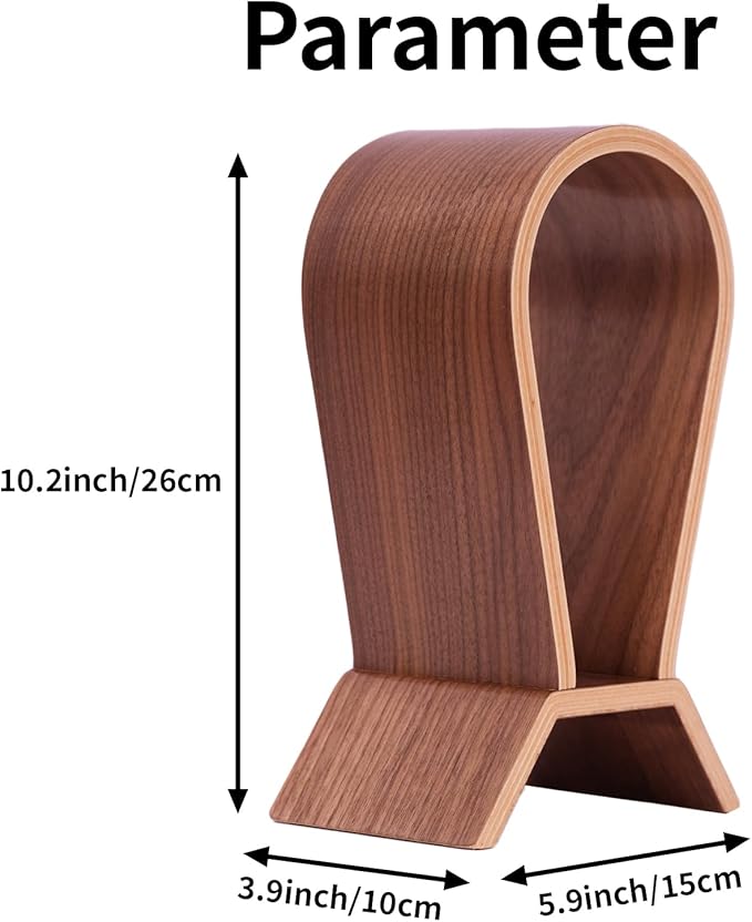 Wood Headphone Stand for Desk - Headset Holder Cute Gaming Wooden Headphones Hanger Hook Rack Base Storage Head Phone Accessories