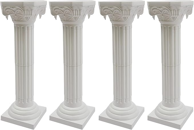 Roman Pillars Decoration Party Flower Pot Columns Set 4Pcs Decor Pedstal Stand 34.65in Flower Floral Wedding Party Event Road Decorative Columns (34.65in 4Pcs Style3)