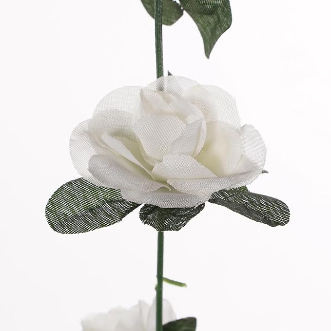 10 Pcs 82FT Flower Garland, Artificial Rose Garland Flowers Plants Fake Flower Hanging Rose Ivy, Birthday Party Valentine's Day Wedding Wall Arch Decor（White）