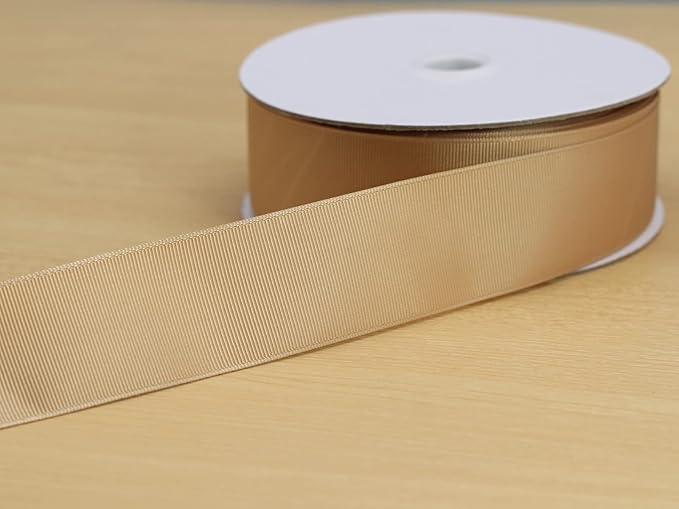 Jesep One Roll 50 Yards Khaki Soild Grosgrain Ribbon 1-1/2 inch Boutique Gift Wrapping Package Ribbon, DIY Crafts Bow Hair Headband Accessories Assorted Ribbon #835 (38mm)