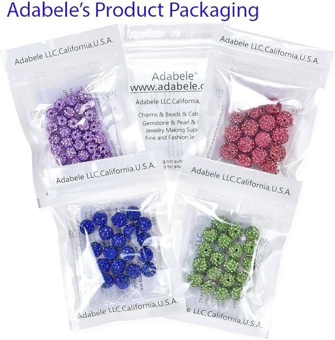 100pcs Adabele Grade A Suncatcher Crystal Rhinestone Pave Loose Beads 8mm Light Rose Pink Polymer Clay Disco Ball Spacers Compatible with Shamballa All Craft Jewelry Making DB8-55